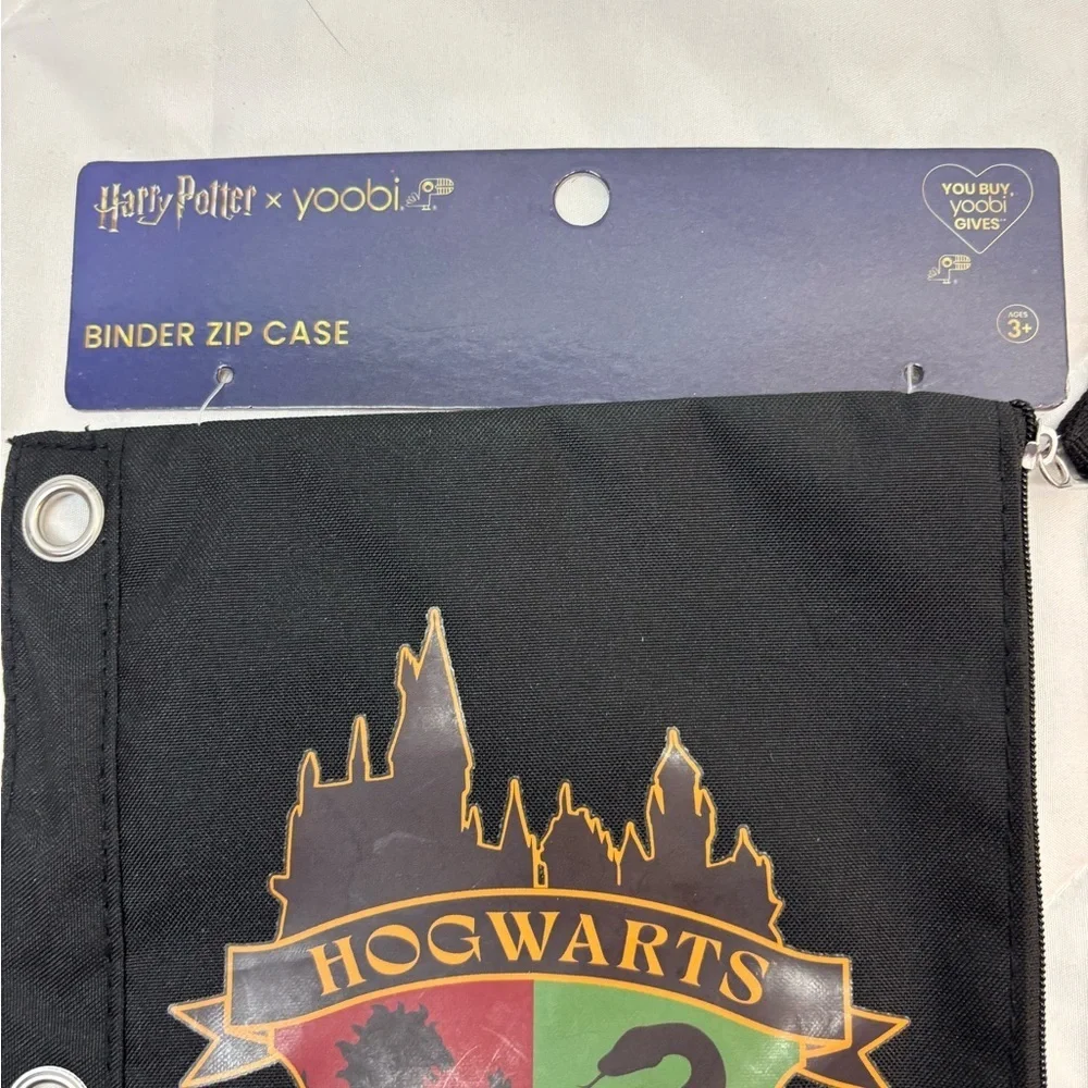 Yoobi Harry Potter Black Hogwarts Binder Zip pencil Case NWT